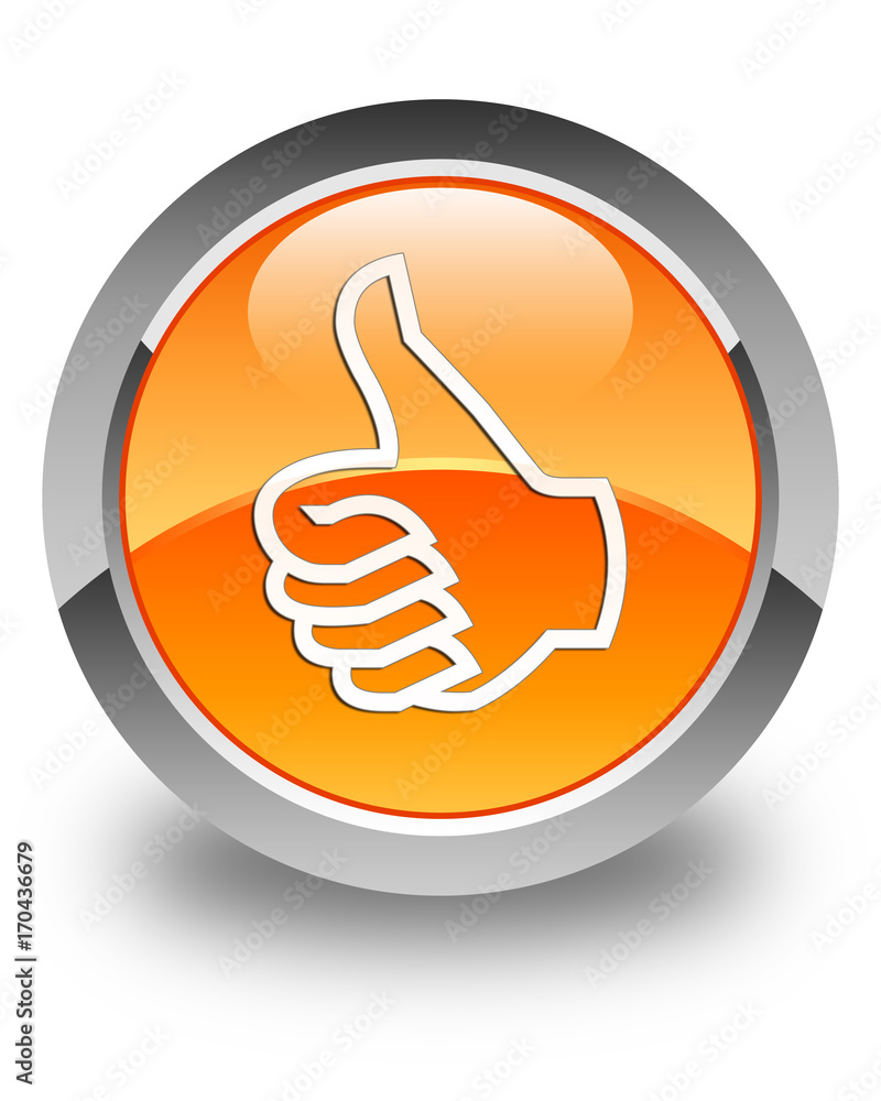 Like icon glossy orange round button Like icon glossy orange round button