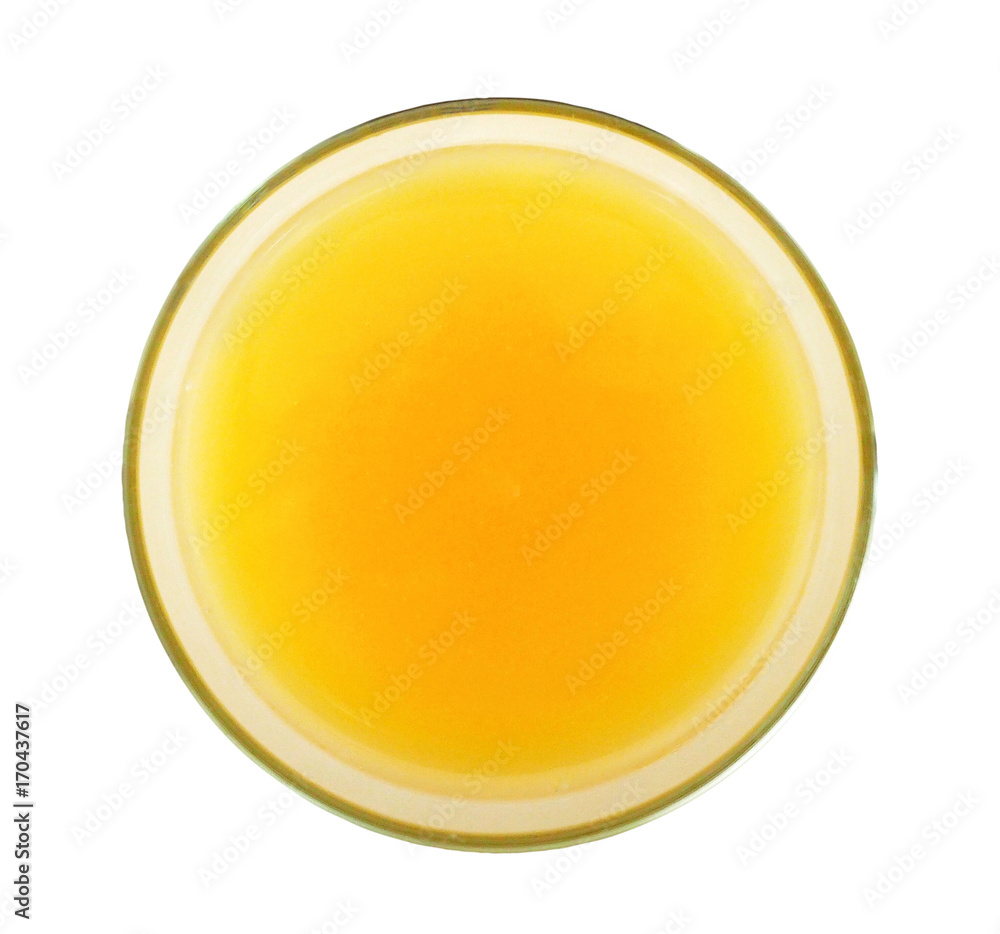 A glass of passion fruit juice top view on white background. Passion fruit are rich in antioxidants, vitamins, minerals and fiber.Clipping path. A glass of passion fruit juice top view on white background. Passion fruit are rich in antioxidants, vitamins, minerals and fiber.Clipping path.