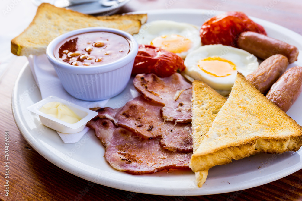 classical english breakfast with egg and ham classical english breakfast with egg and ham