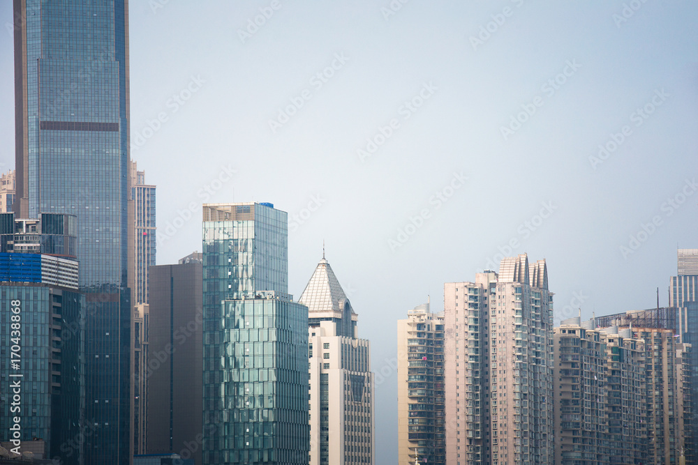 Fototapeta premium Hangzhou, Zhejiang, China, leisure and high-rise buildings of the public.