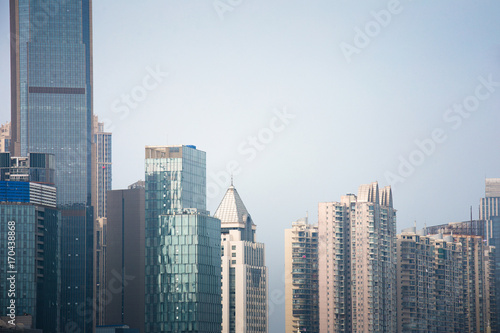Hangzhou  Zhejiang  China  leisure and high-rise buildings of the public.