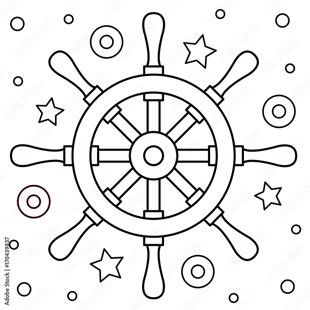 Helm. Coloring page. Vector illustration. Stock Vector | Adobe Stock