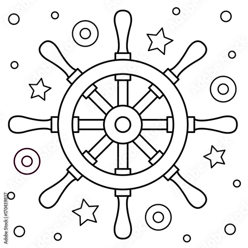 Helm. Coloring page. Vector illustration.