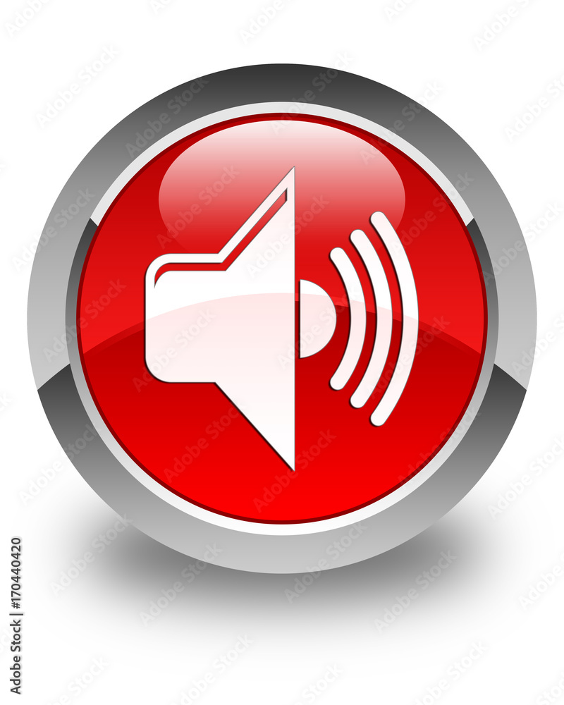 Volume icon glossy red round button Volume icon glossy red round button