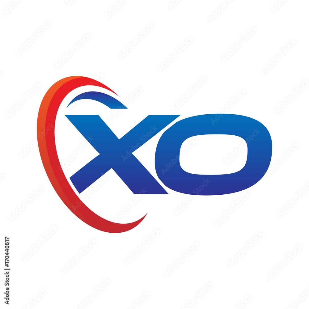 modern dynamic vector initial letters logo xo with circle swoosh red blue modern dynamic vector initial letters logo xo with circle swoosh red blue