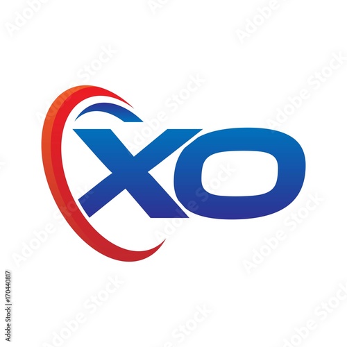 Free Download modern dynamic vector initial letters logo xo with circle swoosh red blue - GFXLoad