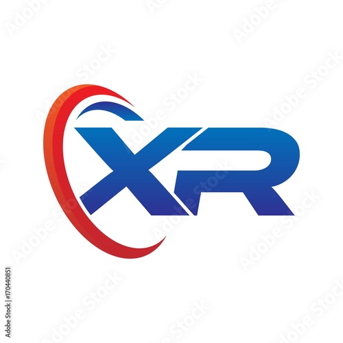 modern dynamic vector initial letters logo xr with circle swoosh red blue Free Download modern dynamic vector initial letters logo xr with circle swoosh red blue - GFXLoad