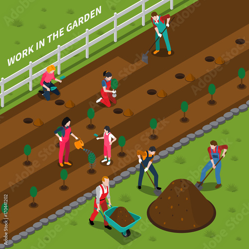 Gardening Isometric Composition
