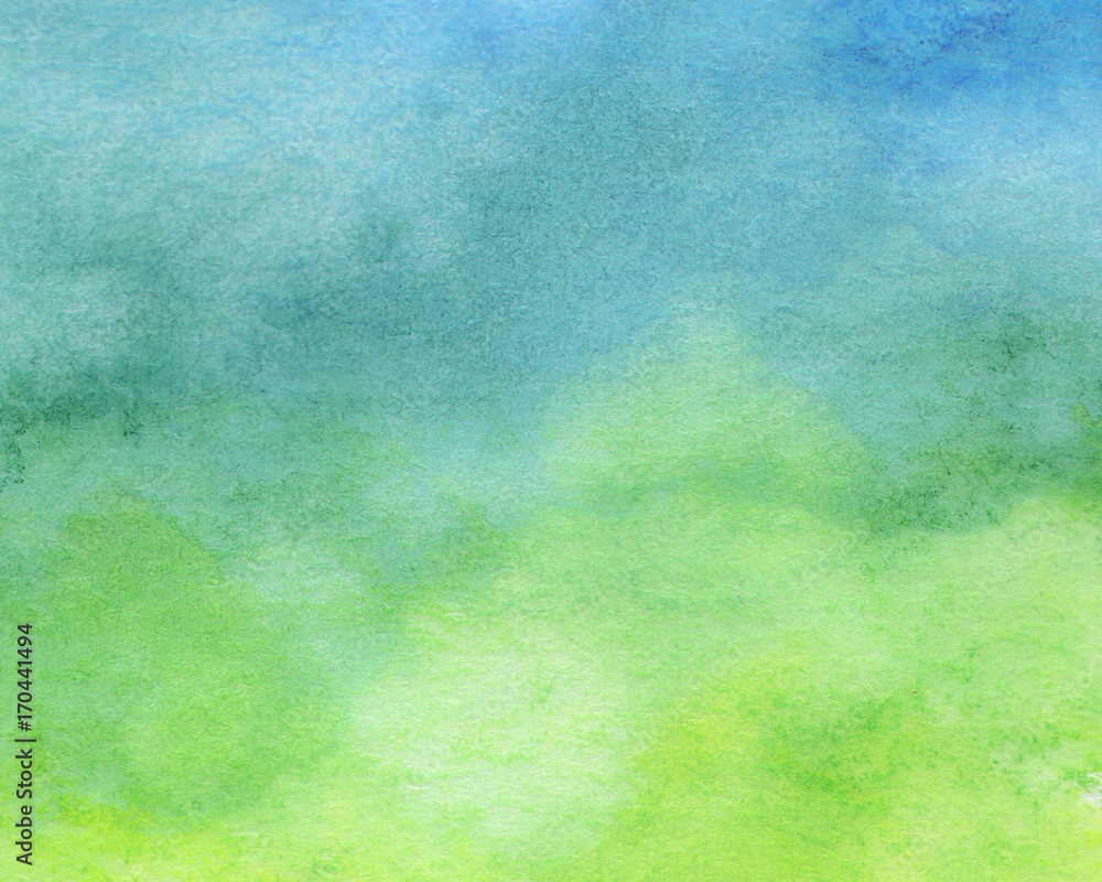 Blue and Green watercolor background - abstract texture
