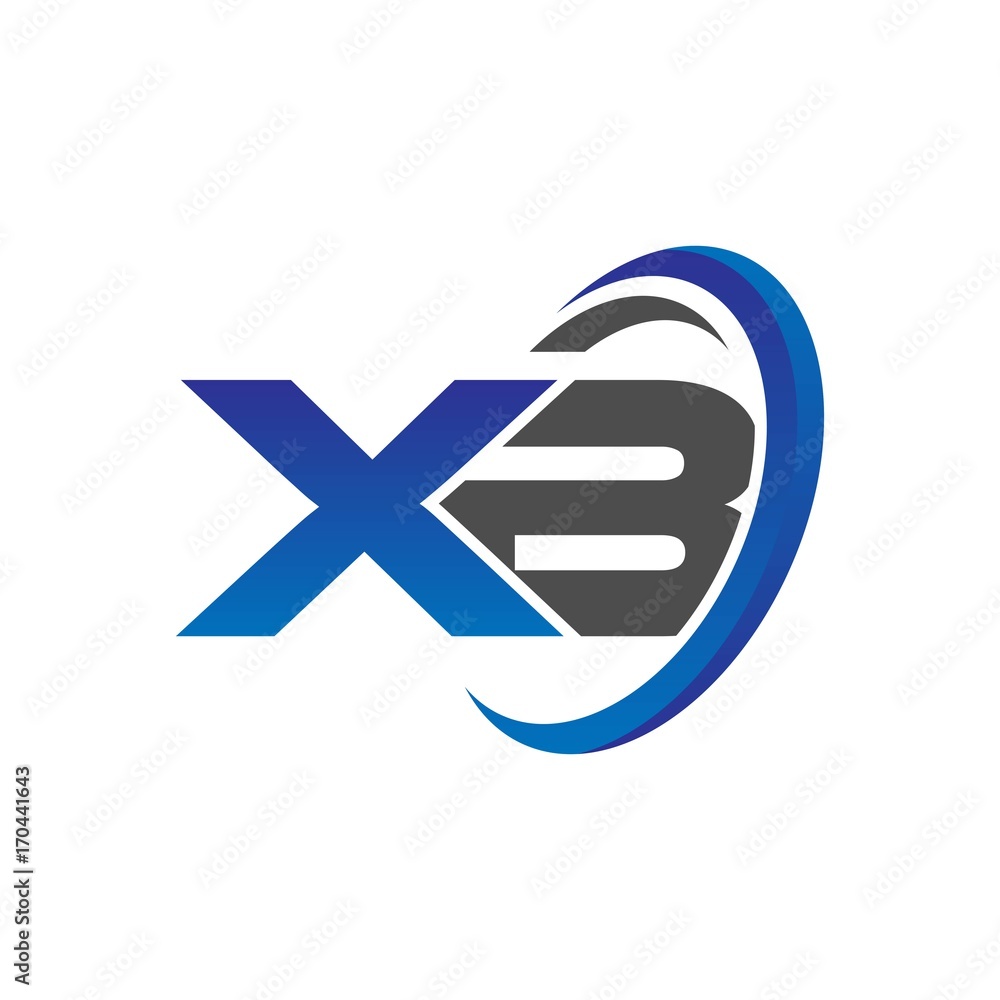 vector initial logo letters xb with circle swoosh blue gray vector initial logo letters xb with circle swoosh blue gray
