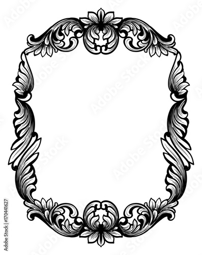 Vintage mirror frame. Vector classic frame decor