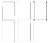Set of frame border line page vector vintage simple vertical
