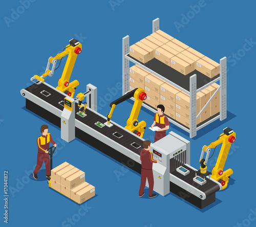 Robotic Conveyor Line Of Touchscreen Phones 