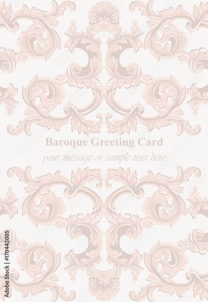 Luxury Baroque card ornament background Vector. Rich imperial intricate elements. Victorian Royal styles Luxury Baroque card ornament background Vector. Rich imperial intricate elements. Victorian Royal styles