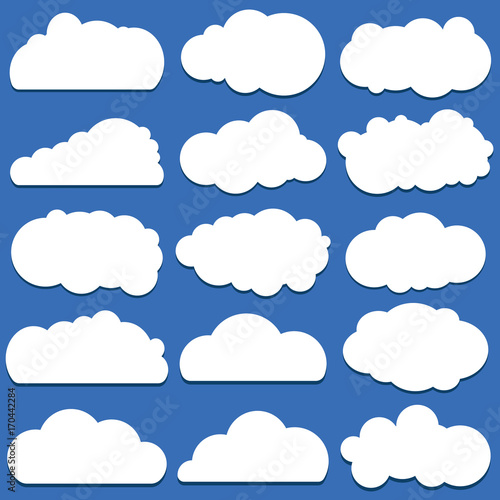 Vector illustration of clouds collection, shapes set