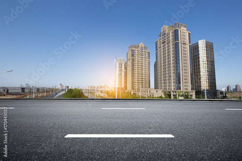 Photography The century avenue of street scene in shanghai Lujiazui,China.