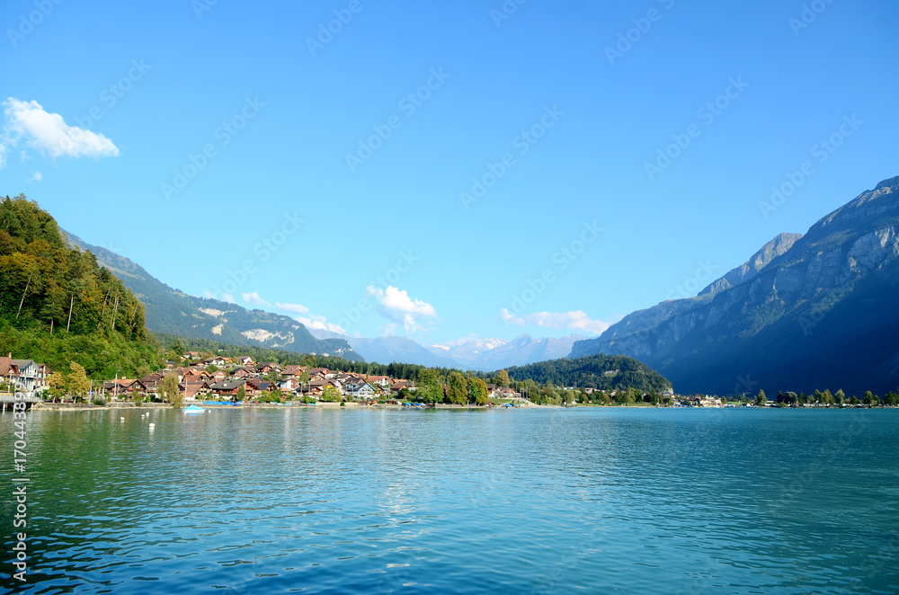 view from Lake Brienz, Switzerland