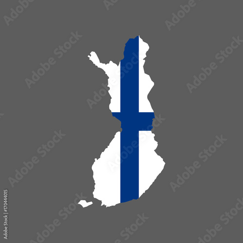 Finland flag and map