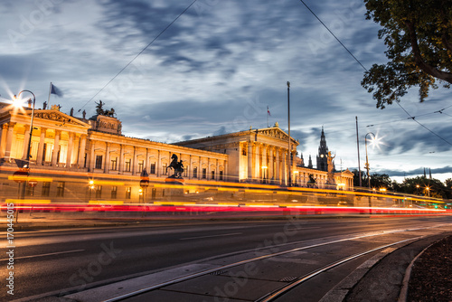 Fototapeta Naklejka Na Ścianę i Meble -  Austrian Parliament building on Ring Road in Vienna