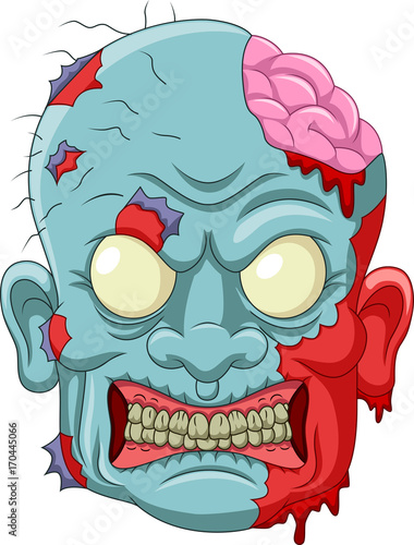 Cartoon zombie head icon