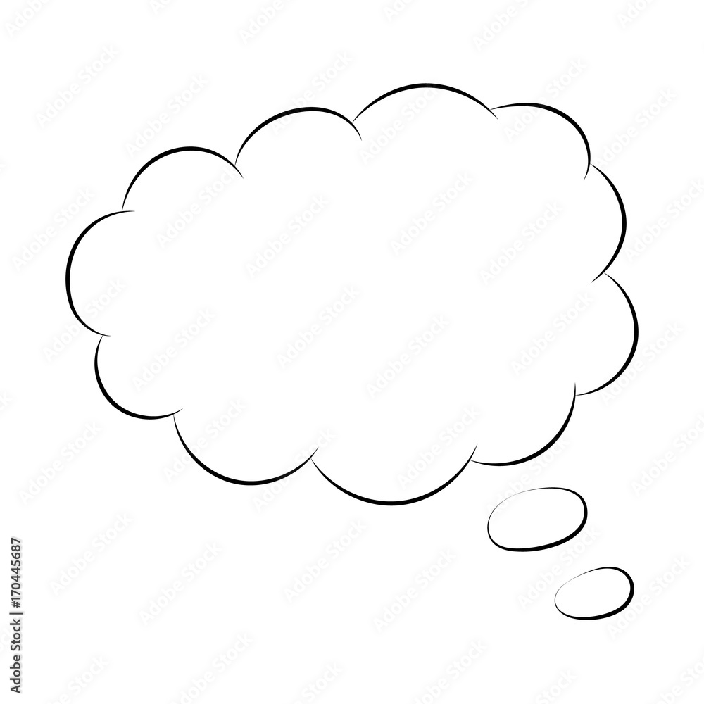 Cloud thought fly, hand drawn speech bubble vector illustrations Cloud thought fly, hand drawn speech bubble vector illustrations