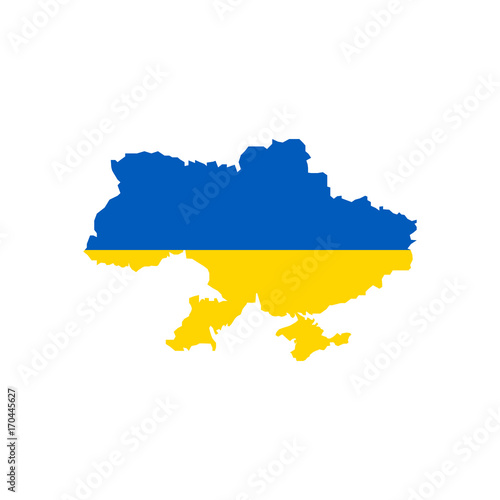 Ukraine flag and map