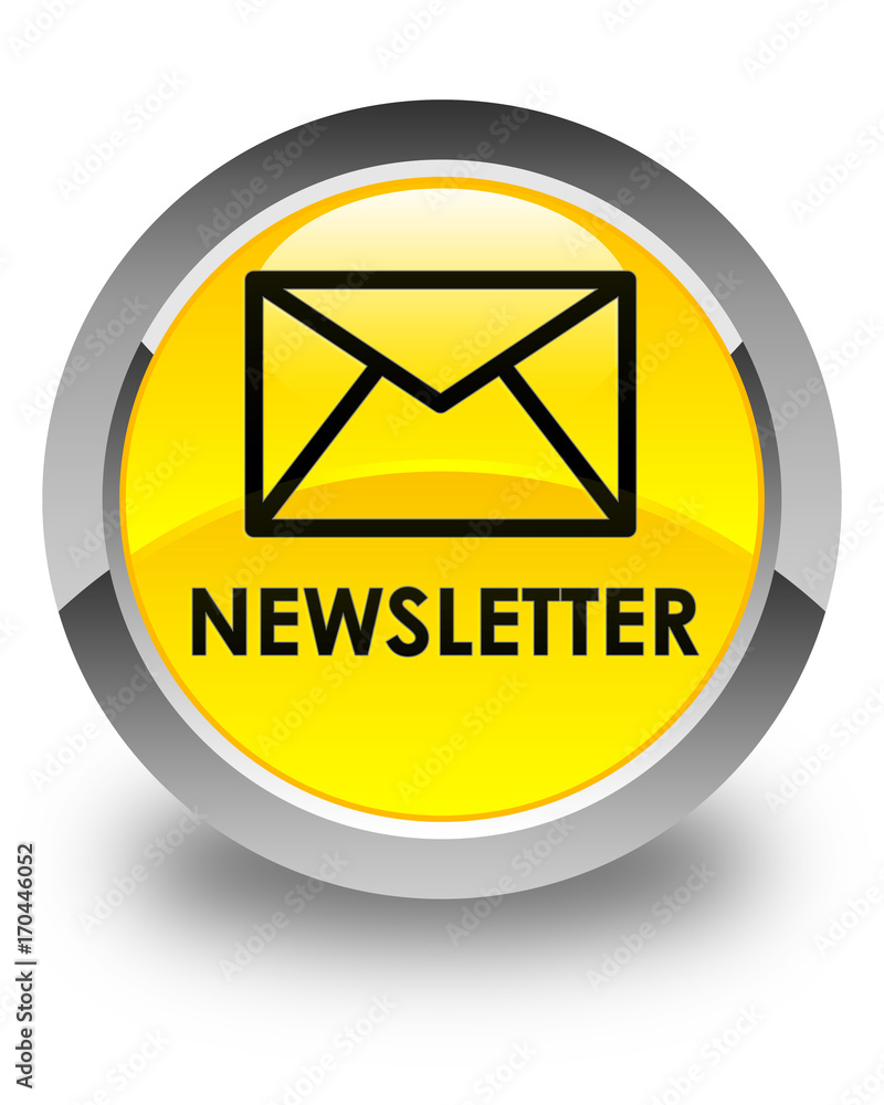 Newsletter glossy yellow round button Newsletter glossy yellow round button