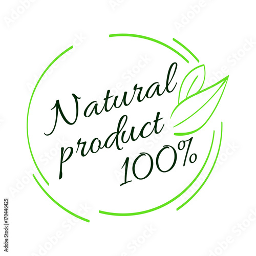 Emblem, sign for packages, natural products and health food stores.