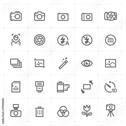 Mini Icon set - camera icon vector illustration