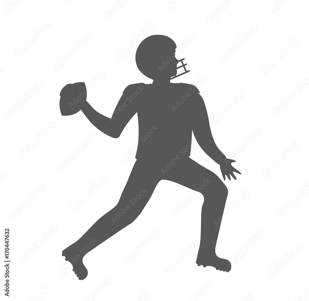 Silhouette of american football player.