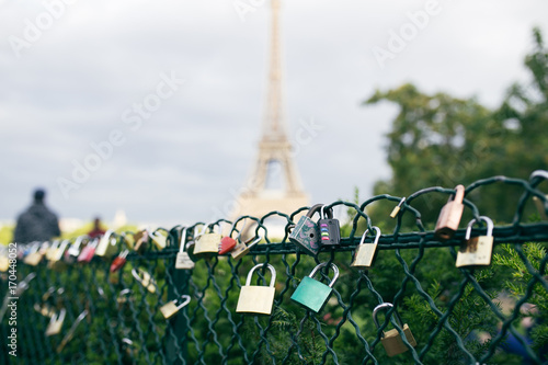 love lock on fence in paris