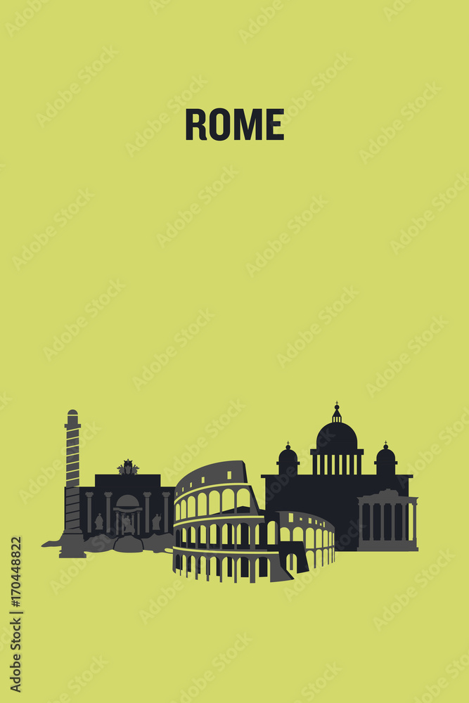 Obraz premium Rome art design concept. Flat vector illustration.