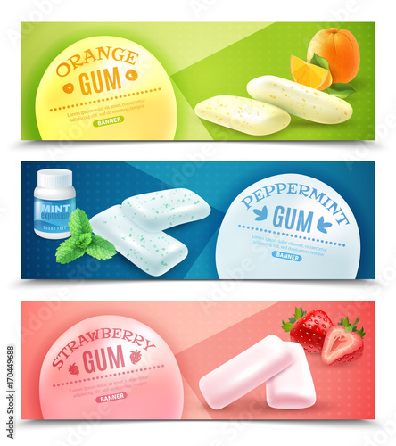 Chewing Gum Banners Set