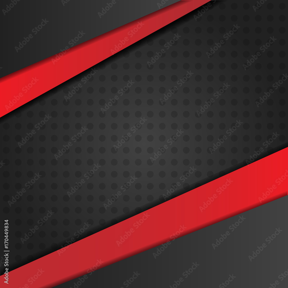 Abstract  black background with contrast red stripes and shadows