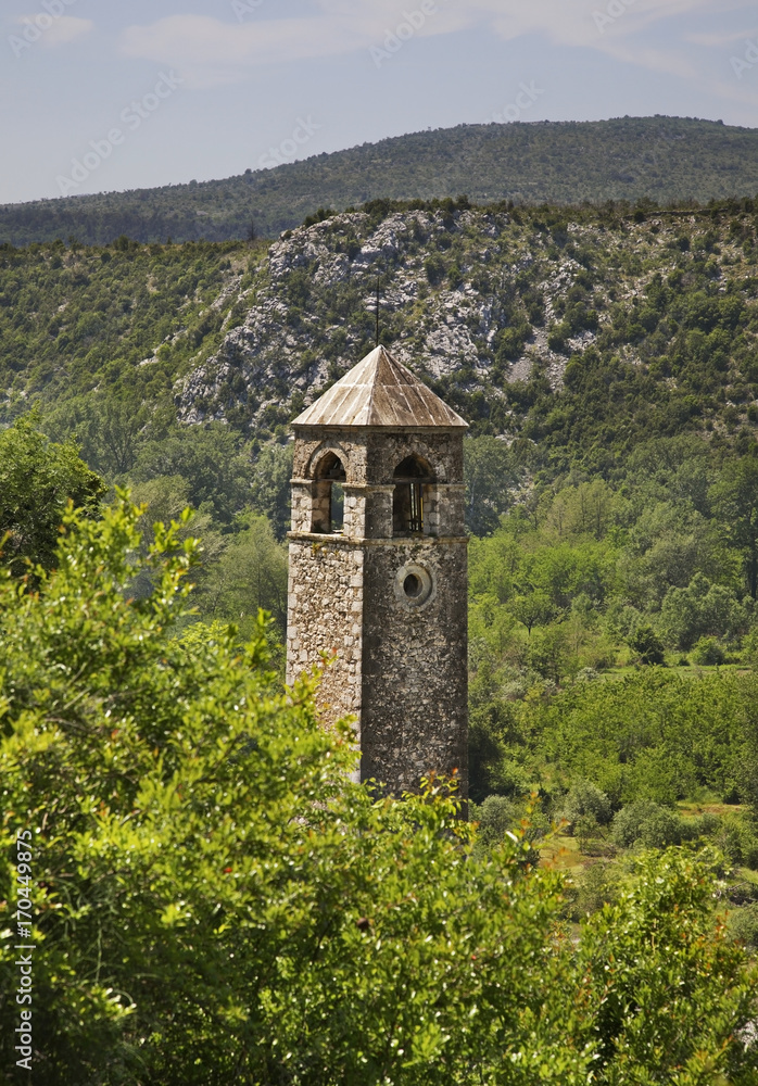 Clock tower in Pocitelj. Bosnia and Herzegovina 