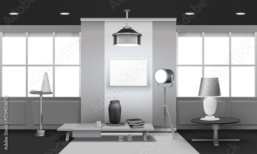 Realistic Loft Interior 3D Design © Macrovector