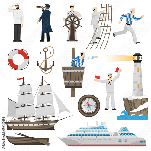 Sailboat  Vessel  Attributes Icons Set 