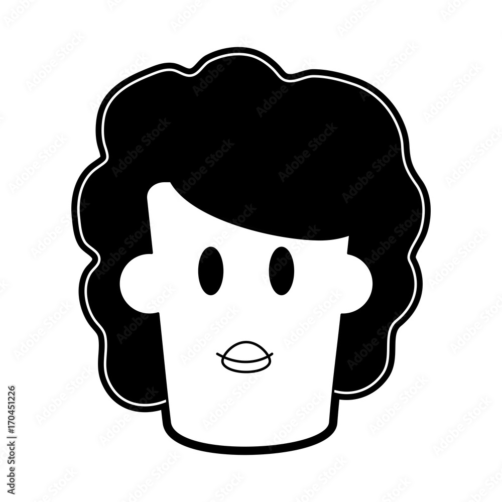 woman with curly hair cartoon icon image vector illustration design black and white woman with curly hair cartoon icon image vector illustration design black and white
