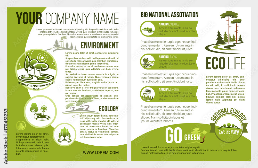 Vector brochure for eco environment company