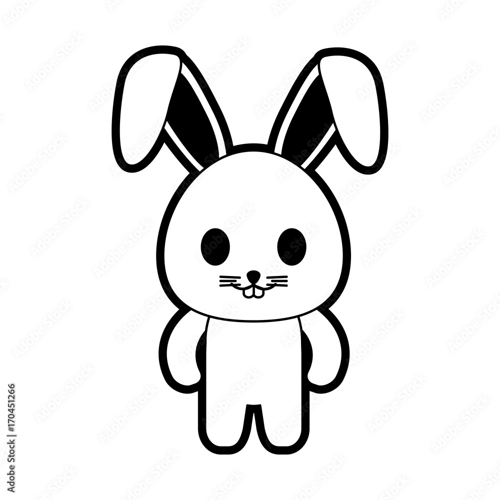 rabbit or bunny cute animal icon image vector illustration design black and white rabbit or bunny cute animal icon image vector illustration design black and white