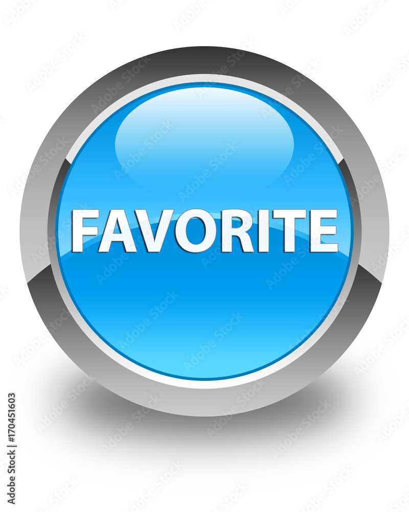 Favorite glossy cyan blue round button Favorite glossy cyan blue round button