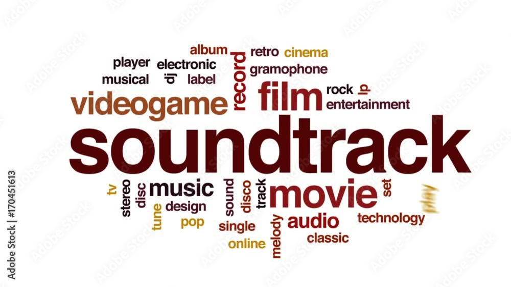 Soundtrack animated word cloud, text design animation. Soundtrack animated word cloud, text design animation.