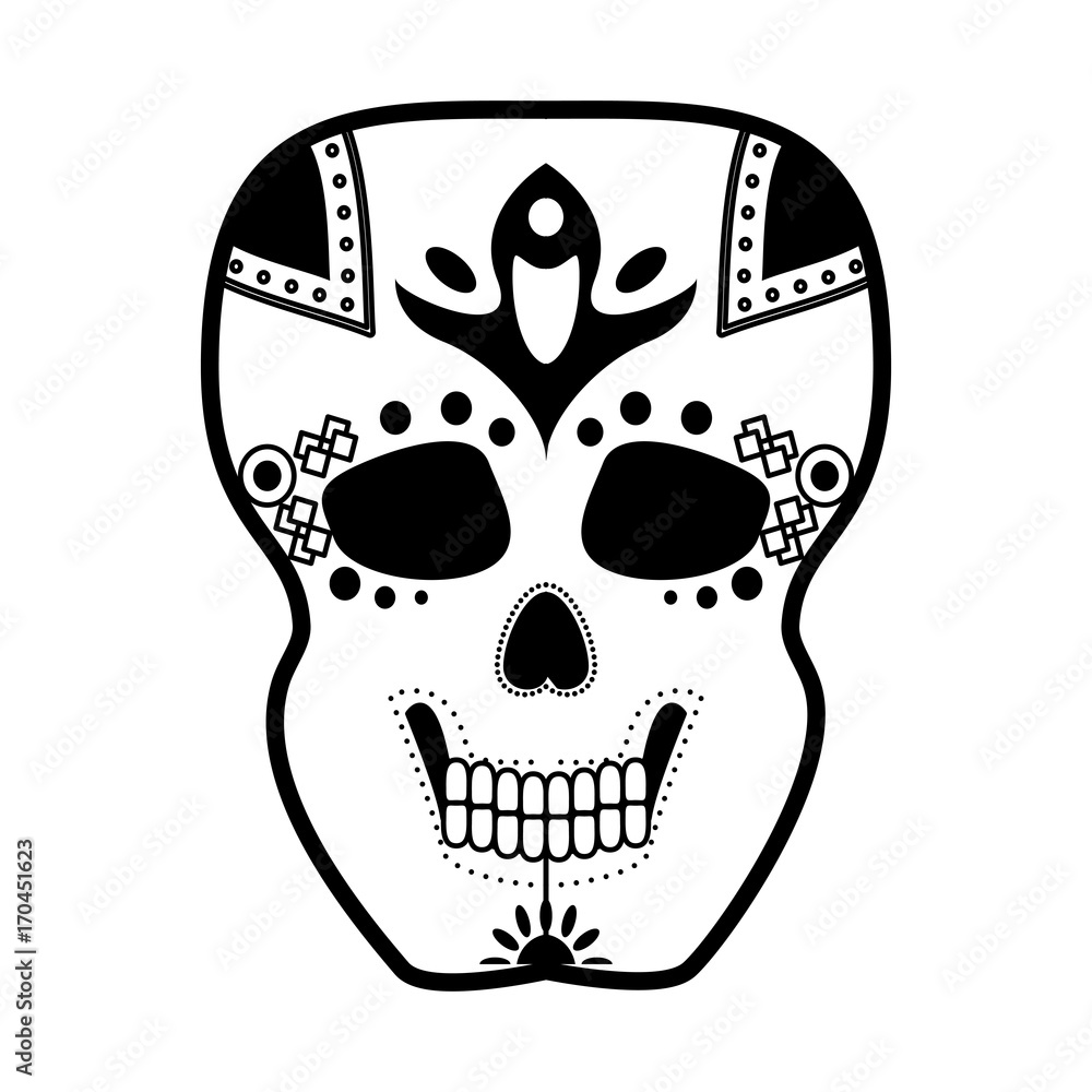 sugar skull mexican culture icon image vector illustration design black and white sugar skull mexican culture icon image vector illustration design black and white