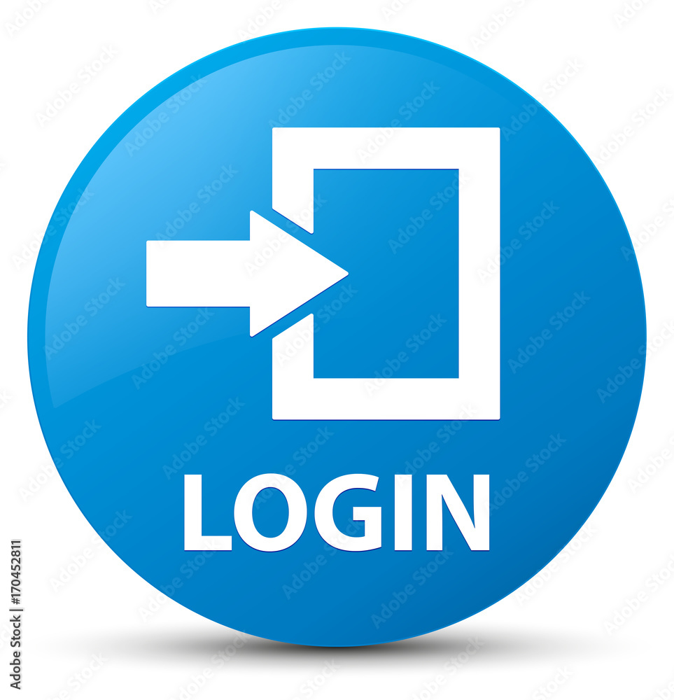 Login cyan blue round button Login cyan blue round button