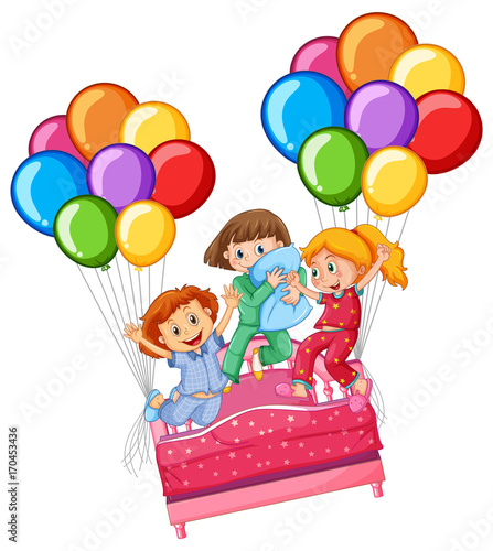 Three girls at slumber party