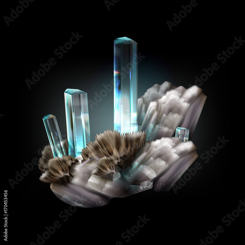 Vector untreated aquamarine