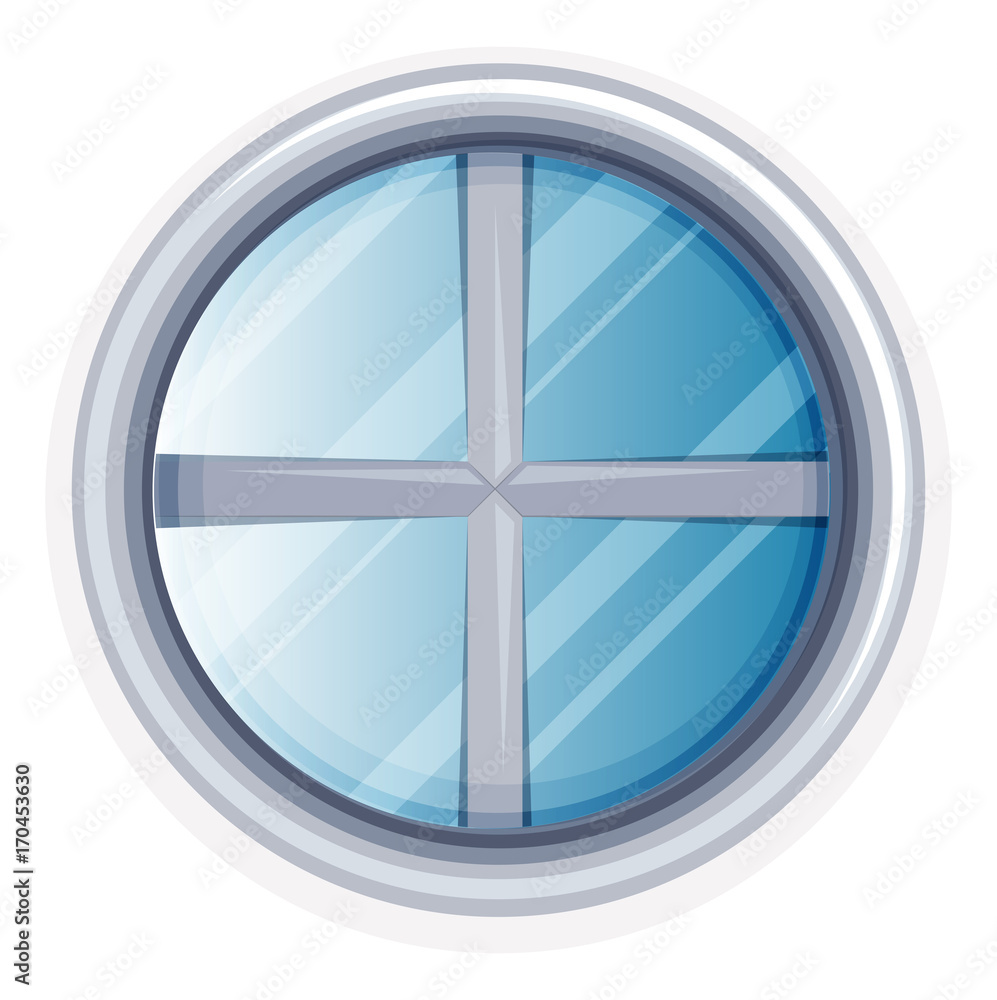 Round window painted in white Round window painted in white