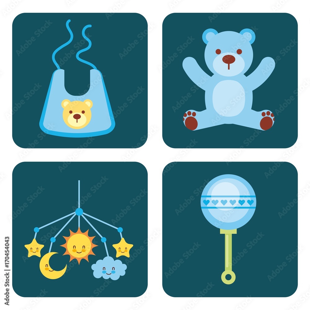 cute design elements for baby shower vector illustration