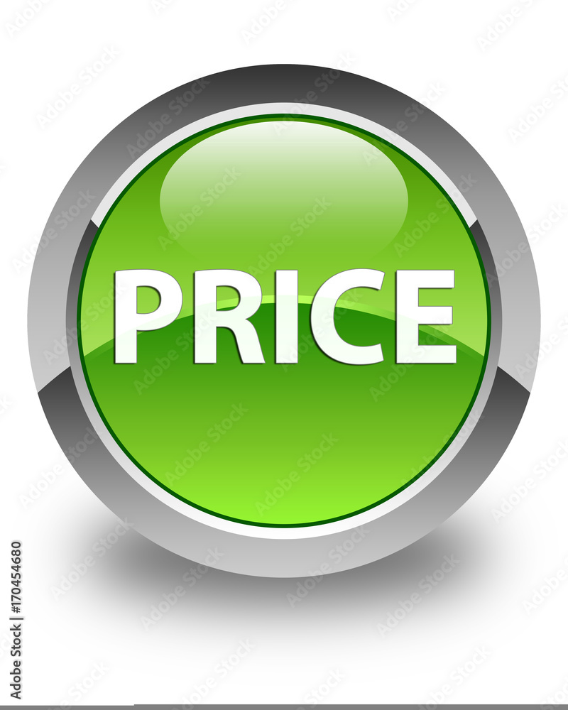 Price glossy green round button Price glossy green round button