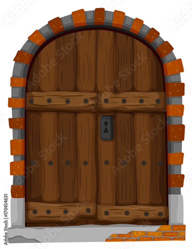 Medieval style of wooden door